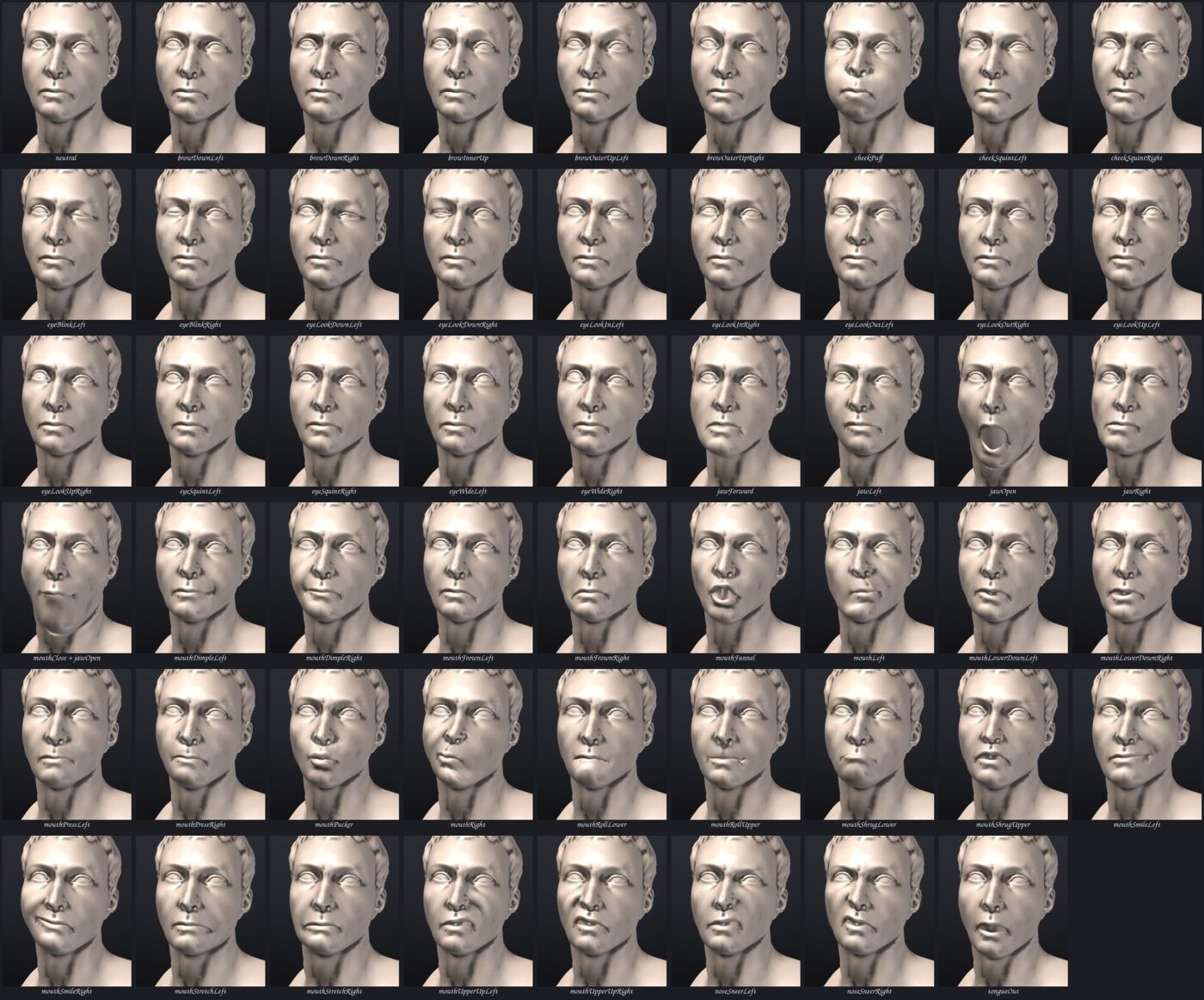 Every ARKit shape on the marble bust